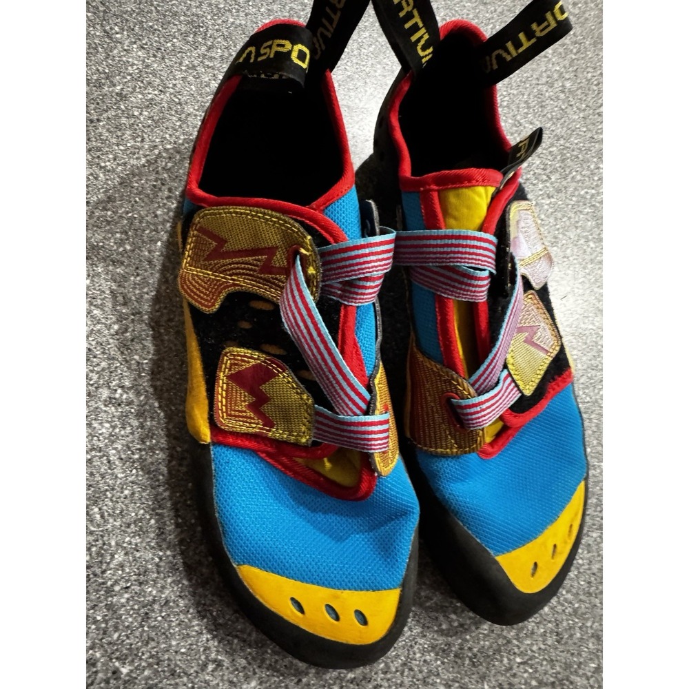 LA Sportiva OXYGYM Size 13 climbing shoe vegan yellow washable rock Used SB23